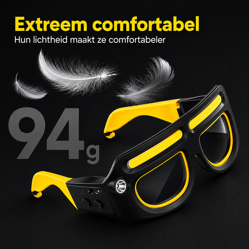 Veiligheidsbril met LED-verlichting en gebarenbediening