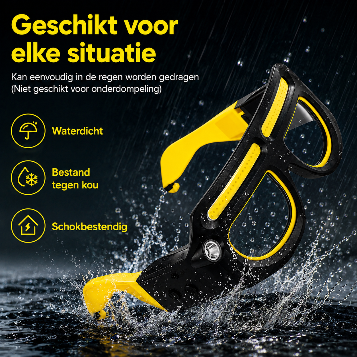 Veiligheidsbril met LED-verlichting en gebarenbediening